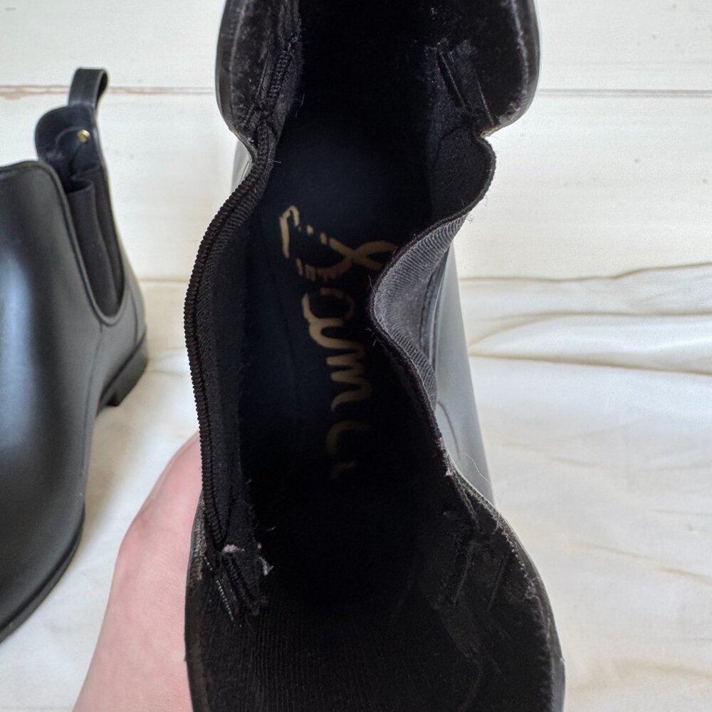 GUC, Sam Edelman Tinsley Rain Boots, Black, US Women's Size 8, Bonded Leather - Picture 15 of 16